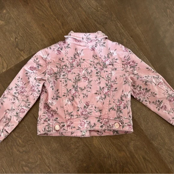 GAP x Love Shack Fancy Kids Pink Floral Jean Jacket - Picture 2 of 3
